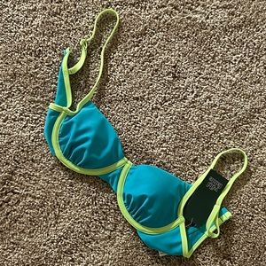 Blue & green Swim top size small